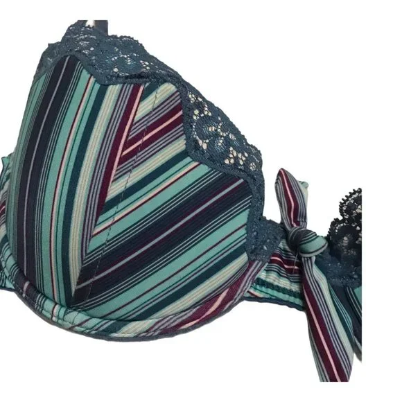 Victoria's Secret Blue Stripe Demi Bra Sz 36B - Picture 8 of 8